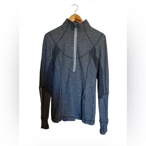 Women’s 1/2 zip heathered gray running top size 8